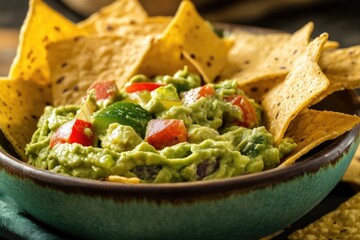 Poster - Fresh guacamole served with crispy tortilla chips