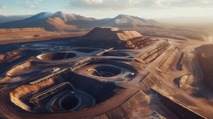 Poster - sustainable mining facility running entirely on clean energy.