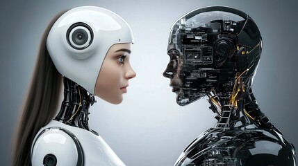 Poster - future where humans and AI communicate telepathically.