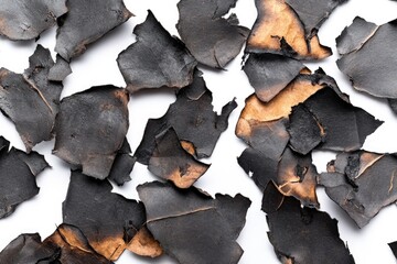 Poster - A close-up view of a pile of burnt leaves