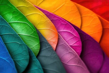 Aufkleber - A vibrant, colorful leaf up close, showcasing its intricate details and natural beauty