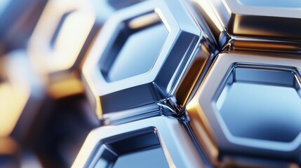 Poster - A close-up shot of a metal object against a blue background