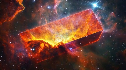Wall Mural - vivid astrophotography image of the red rectangle nebula, a cosmic structure with an unusual geometr