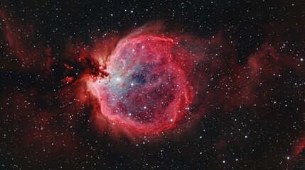 Wall Mural - bubble nebula, where a massive stellar wind has created a nearly perfect glowing sphere of interstel