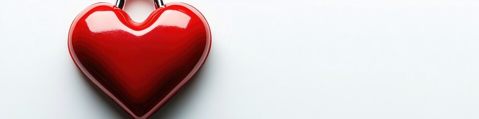 Poster - A red heart shaped object placed on a white surface, ideal for use in illustrations, designs, and presentations