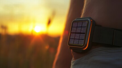 Poster - wearable solar charger that provides personal clean energy anywhere.