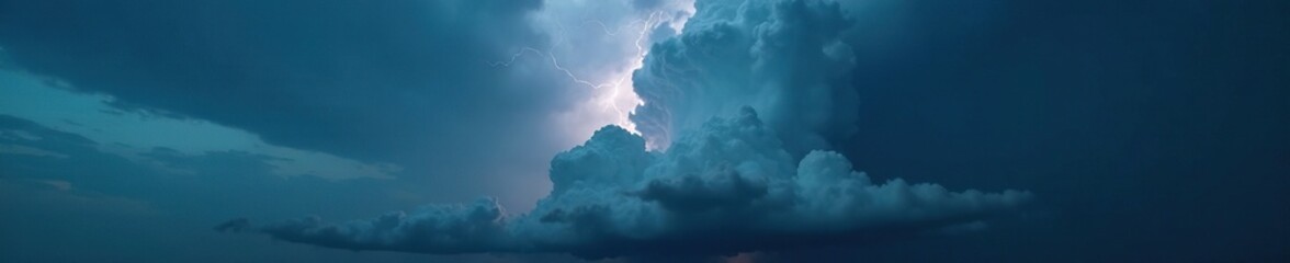 Wall Mural - dark and moody atmosphere with a towering cumulonimbus cloud as the main feature, dark, thunderstorm