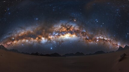 Wall Mural - featuring the bright core of the milky way galaxy, dense with stars, glowing nebulae, and dark dust 