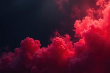 Wall Mural - dense abstract red smoke border isolated in a dark space, mist, void, fog