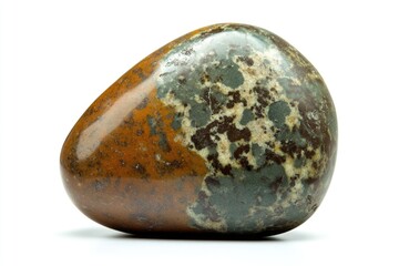 Poster - A natural stone with a unique brown and green patina, great for decorative purposes or as a geological collectible
