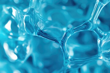 Poster - A close-up shot of a cluster of blue bubbles