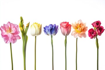 Poster - A bouquet of colorful tulips arranged in a decorative vase