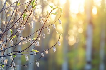 Poster - A close-up view of a tree with white flowers