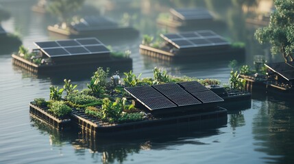 Poster - AI-controlled floating solar farm that adjusts to optimize sunlight capture