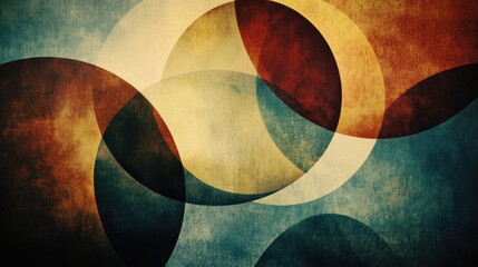 Poster - A picture of geometric shapes on a blue and brown colored background, great for designs or illustrations