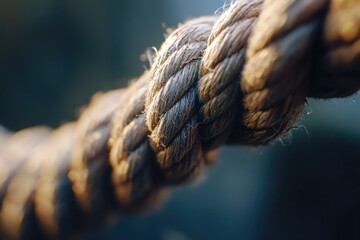 Poster - A detailed view of a rope with a secure knot, useful for various applications