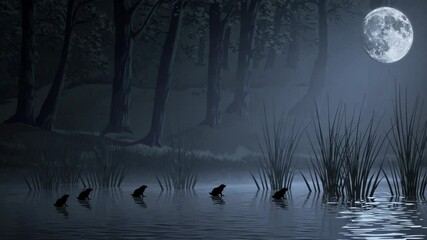 Poster - Moonlit Frog Council