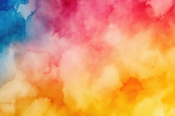 Poster - A beautiful watercolor painting of a colorful sky with shades of red, orange, yellow, green, blue and violet