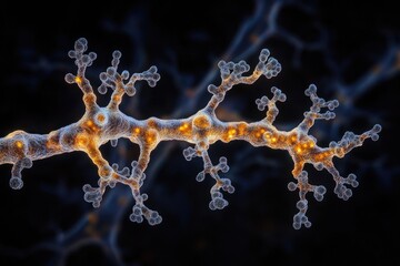 Poster - A close-up shot of a cell on a black background, great for scientific or educational purposes