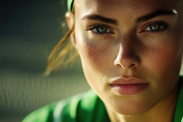 Poster - Close-up of a person holding a tennis racket, ready to serve or return a shot