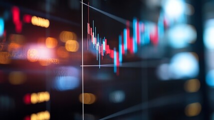 Leinwandbilder - Dynamic stock market graph showing fluctuations and data visualization on screen : Generative AI