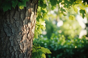 Aufkleber - Close-up shot of a tree with green leaves