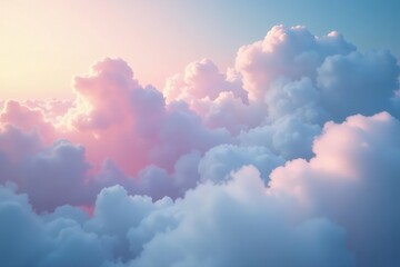 Canvas Print - softly falling cloud wisps amidst gentle breeze, serene, peaceful, misty
