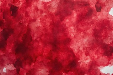 Poster - A vibrant red watercolor painting on a white background