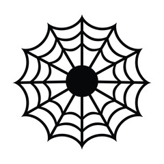 Poster - Minimalist Spider Web Icon Silhouette Vector Illustration