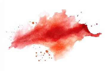 Poster - A small red spot on a white background, created with watercolor technique