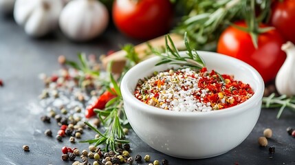 Poster - Colorful spices and fresh ingredients in a rustic kitchen setting for culinary inspiration : Generative AI