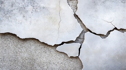 Poster - Closeup of cracked concrete surface displaying aged deteriorated texture with visible flaws and imperfections : Generative AI