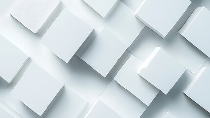 Abstract White Cubes Geometric Pattern Design