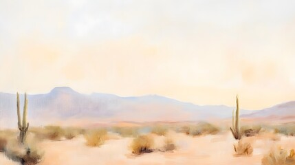 Wall Mural - create an claude monet oil painting of an arizona desert scene with warm, Generative AI