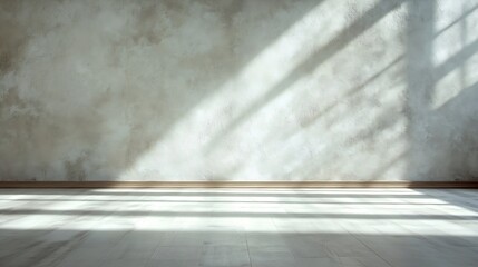 Leinwandbilder - Brightly lit interior scene of an empty room with soft shadows dancing on the walls : Generative AI