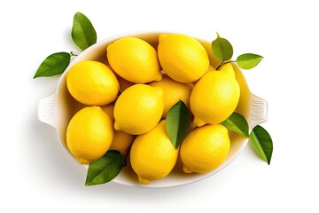 Wall Mural - White background with isolated lemons