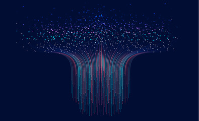 Fototapete - Technology background. Big data visualization concept. Information artificial neural network