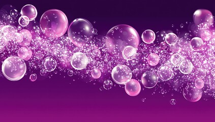 Poster - Purple Bubbles Float and Sparkle: An Enchanting Visual Display of Shimmering Spheres