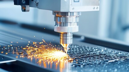 Poster - CNC Operator in Manufacturing, skilled in programming machines, ensuring precision in cutting processes, optimizing production efficiency, focused on quality and safety standards