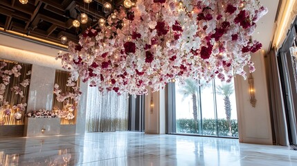 Poster - Grand venue with stunning floral decoration and luxurious interior design elements : Generative AI