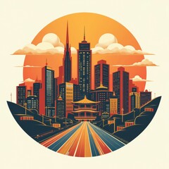 Poster - City Skyline at Sunset