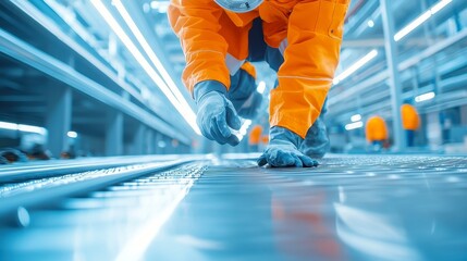 Poster - Sheet Metal Worker in Industrial Construction, skilled in fabricating ducts, installing ventilation systems, ensuring airtight fittings, contributing to efficient airflow solutions
