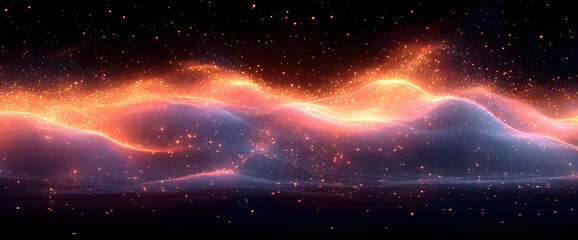 Wall Mural - Abstract Colorful Space Nebula Waves