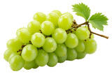 A high-quality 3D render of a fresh bunch of green grapes with a slight translucency and natural shine. A few water droplets are scattered across the surface for a refreshing look.