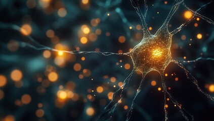 Poster - Exploring the Intricate Network: Neuron Cell Structure and Function Revealed with Microscopic Detail and Stunning Visuals