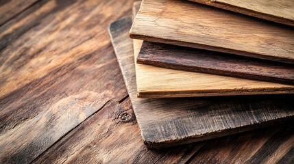 Leinwandbilder - Variety of Wooden Planks in Different Shades and Textures Perfect for Home Decor and Renovation Projects : Generative AI
