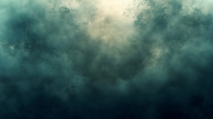 Poster - A moody, ethereal background featuring swirling fog and mist with a soft light breaking through, creating a mysterious atmosphere