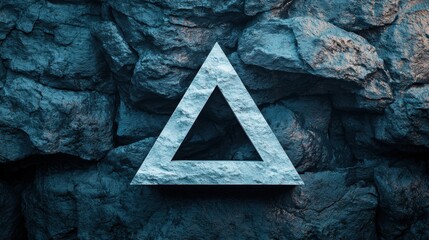 Poster - A close up of a triangular rock formation jutting out from a cliff face, showcasing the raw power of erosion and geological forces.