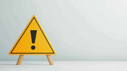 Poster - A warning sign with a black exclamation mark inside a yellow triangle, alerting people to potential hazards.