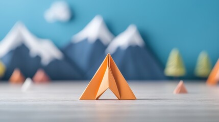 Poster - A step by step guide to folding a simple origami triangle, encouraging viewers to try their hand at this ancient art form.
